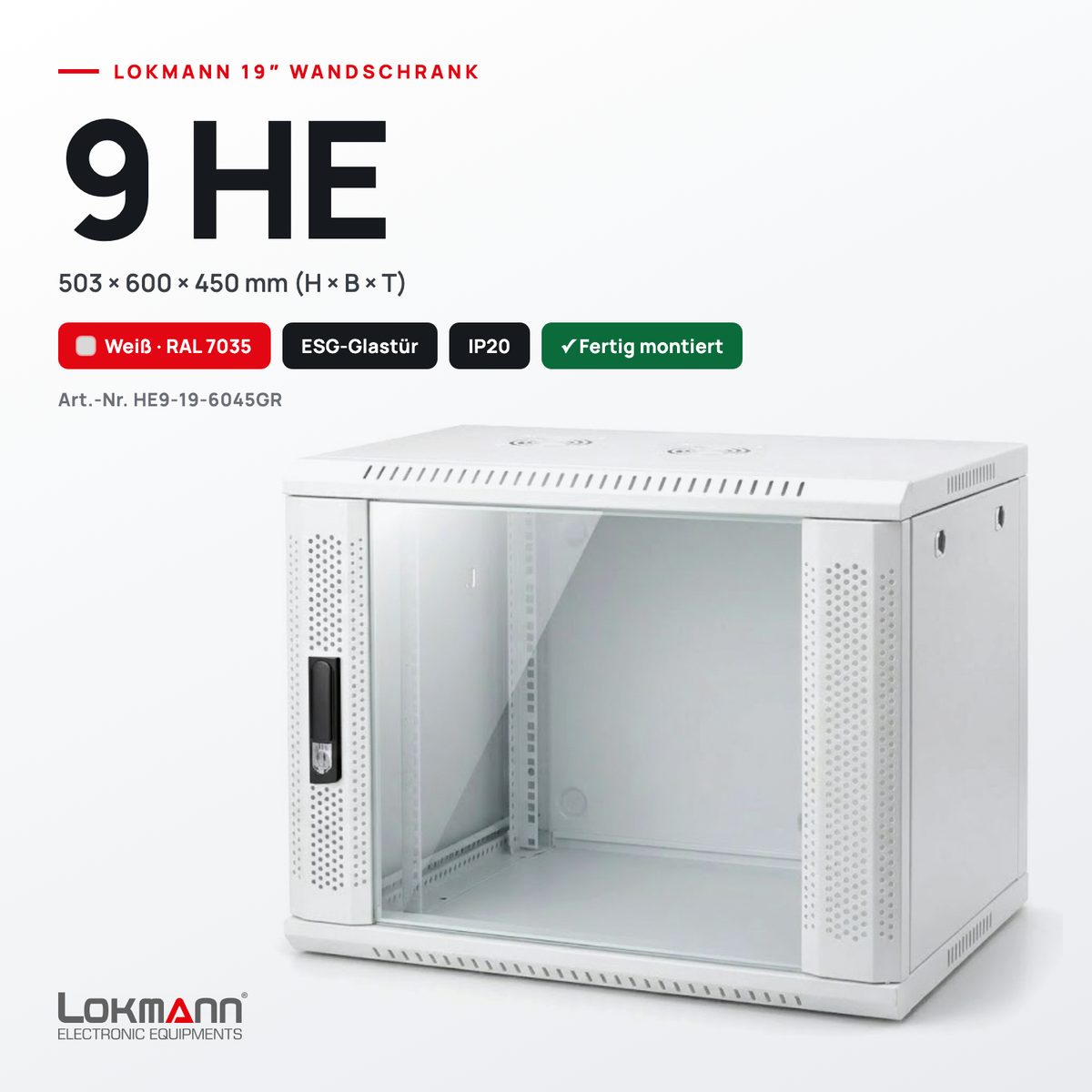19 Zoll Netzwerkschrank Wandmontage – Bild 5