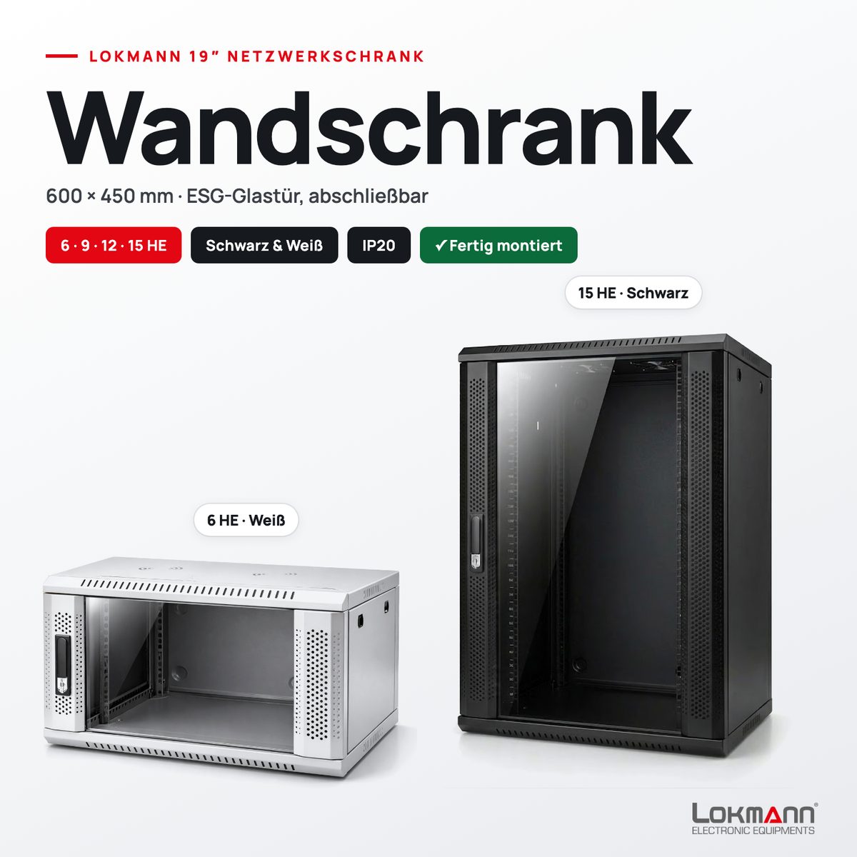 19 Zoll Netzwerkschrank Wandmontage