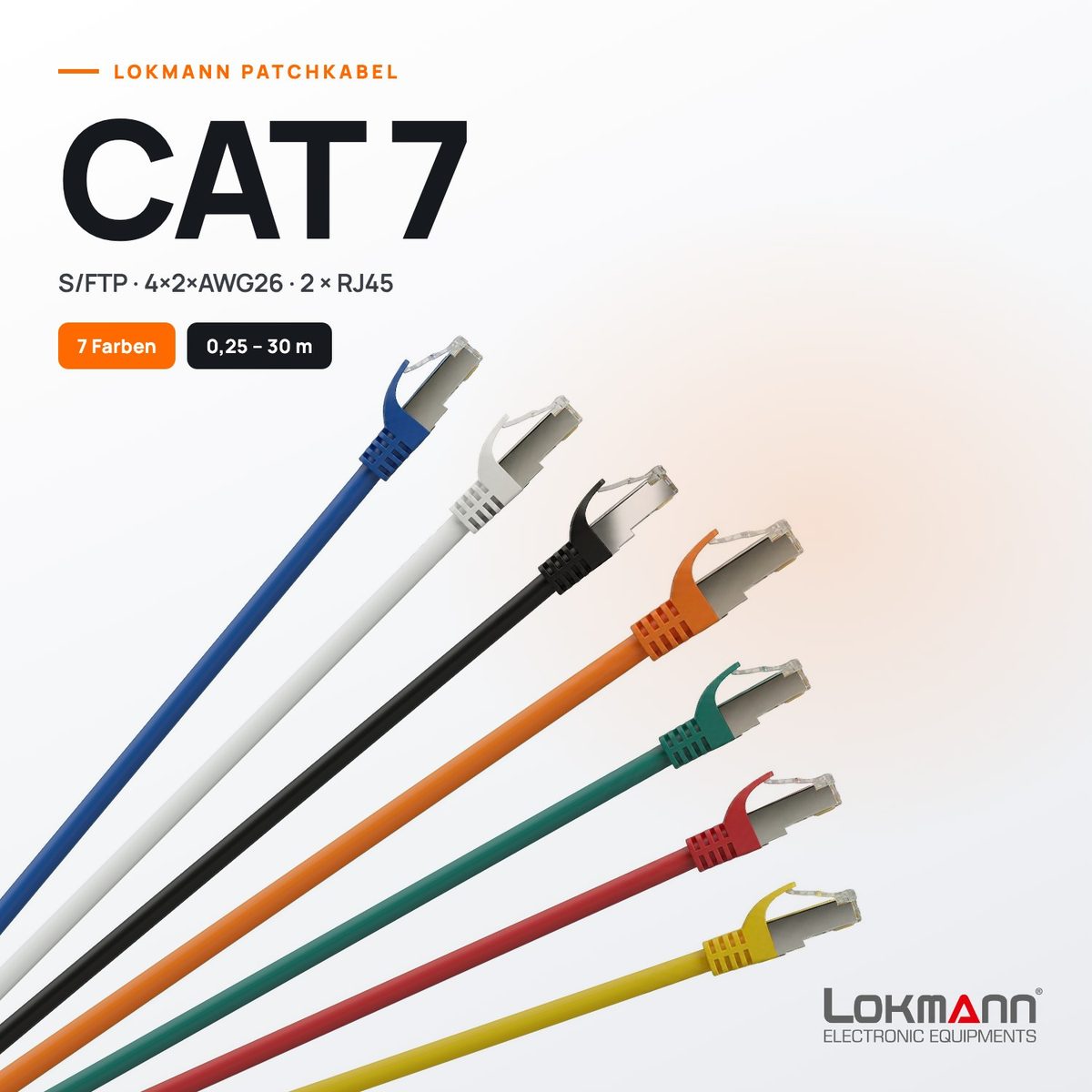 Lokmann Patchkabel CAT 7 S/FTP in 7 Farben