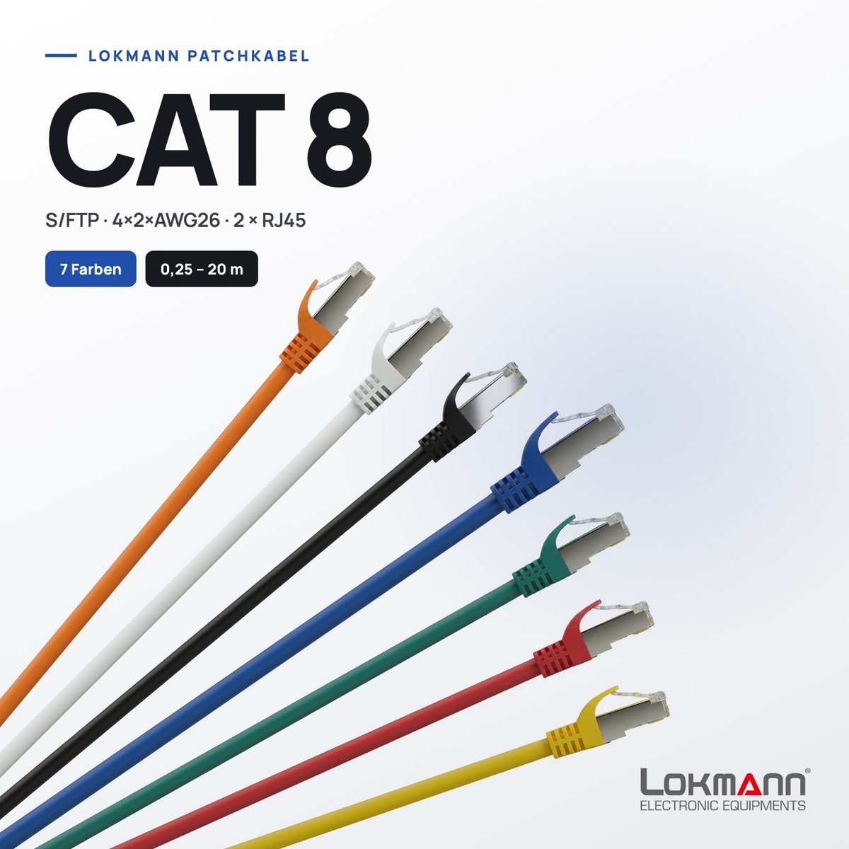 Lokmann Patchkabel CAT 8 S/FTP in 7 Farben