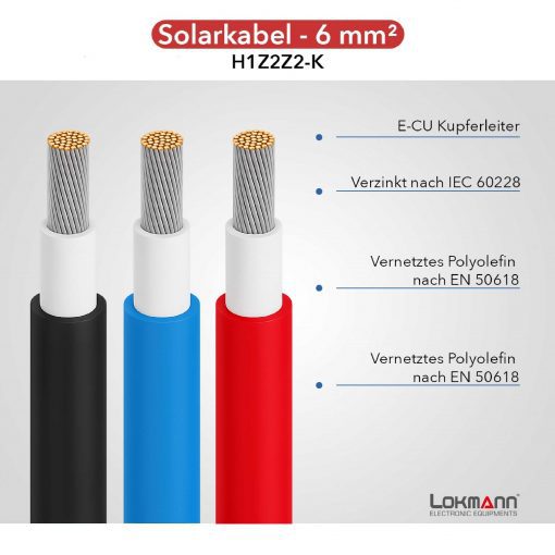 Lokmann Solarkabel 6mm² H1Z2Z2-K für Photovoltaikanlagen