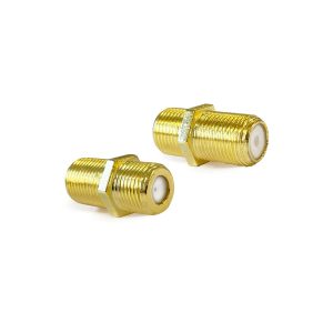 F-Verbinder Gold 7,0 mm, zwei vergoldete F-Kupplungen