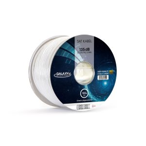 Galaxy 135dB 5-fach geschirmtes CCS-Koaxialkabel, weiß, auf 100-m-Spule