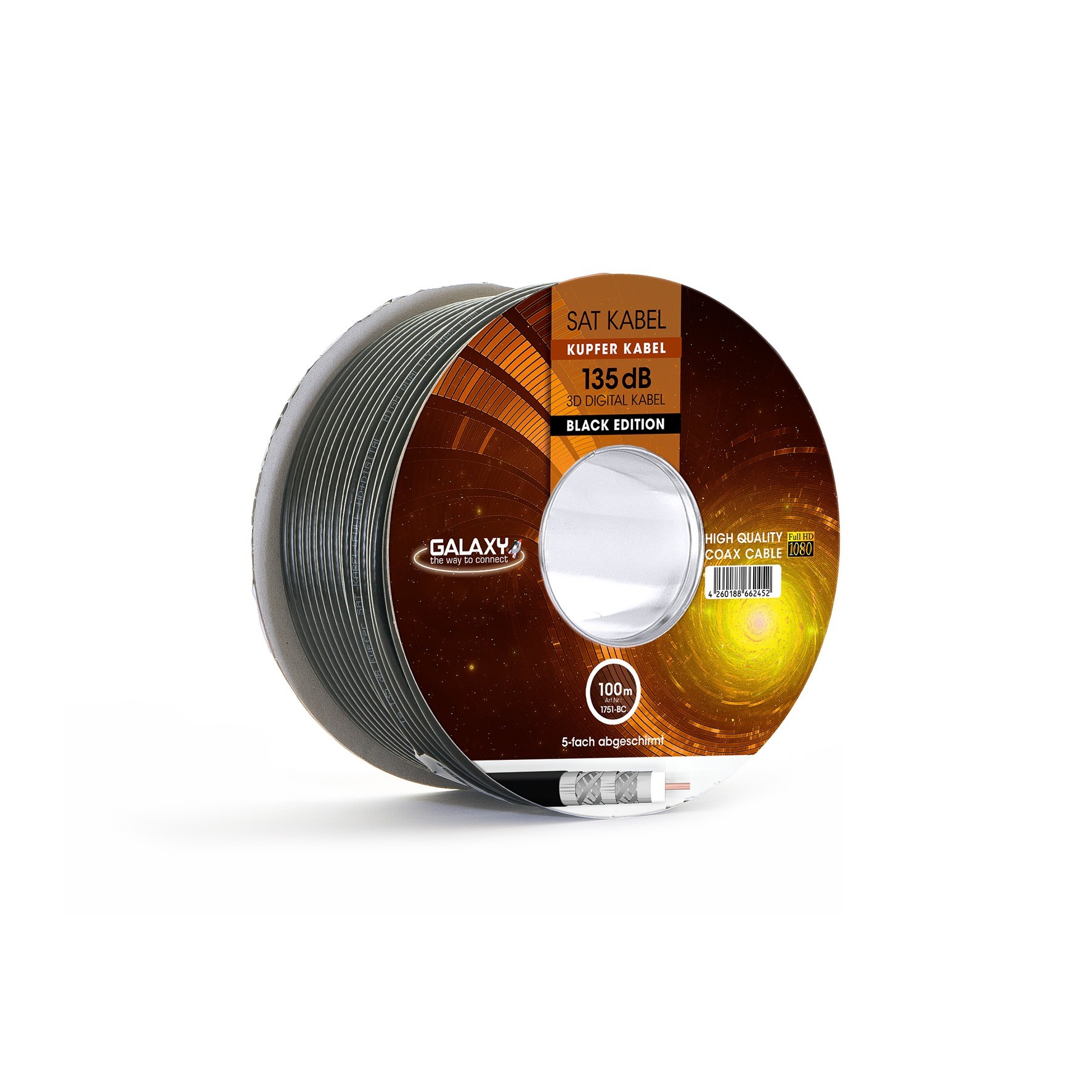 Galaxy 135dB Black 5-fach geschirmt Kupfer