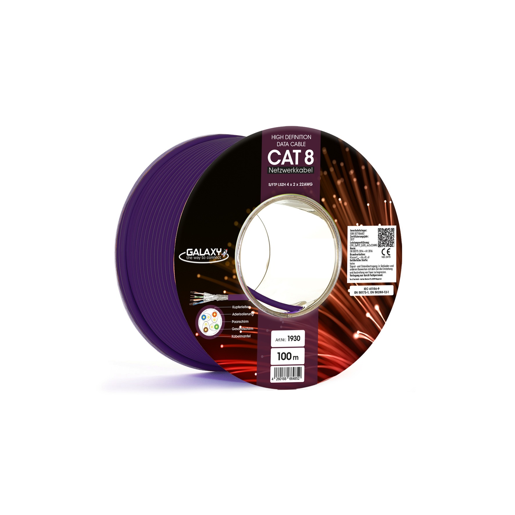Galaxy CAT 8 Netzwerkkabel S/FTP 22AWG