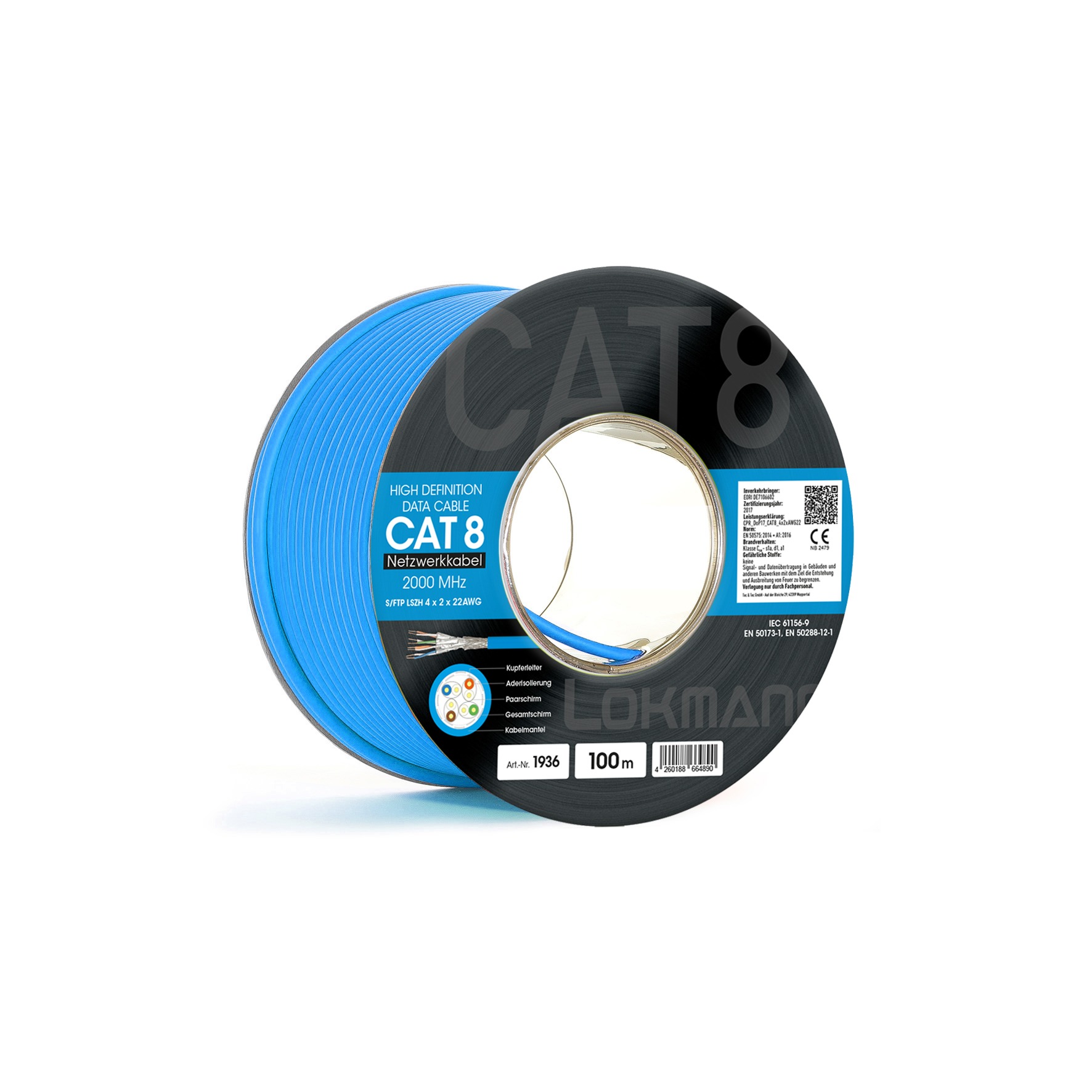 Lokmann CAT 8 Netzwerkkabel S/FTP 22AWG
