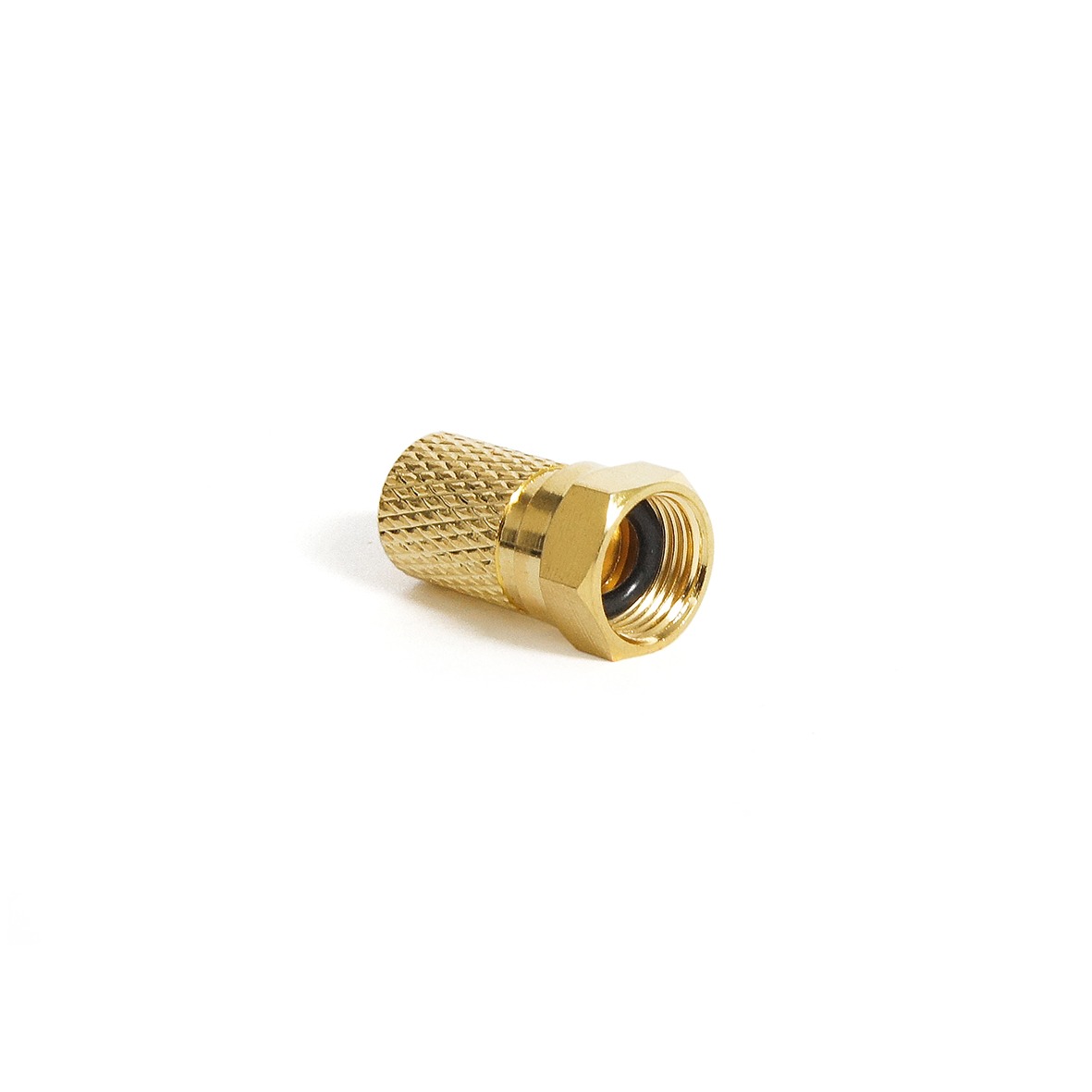 F-Stecker mit Dichtung Gold 8,0 mm zum Aufdrehen
