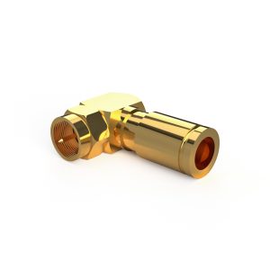 Winkel F-Kompressionsstecker Gold 7,0 mm, 90-Grad-Bauform