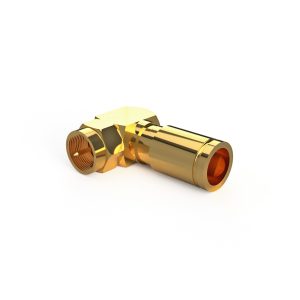 Winkel F-Kompressionsstecker Gold 8,0 mm, 90-Grad-Bauform
