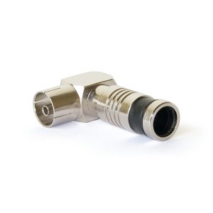 Winkel-TV-Kompressionskupplung 7,0 mm, silberfarben