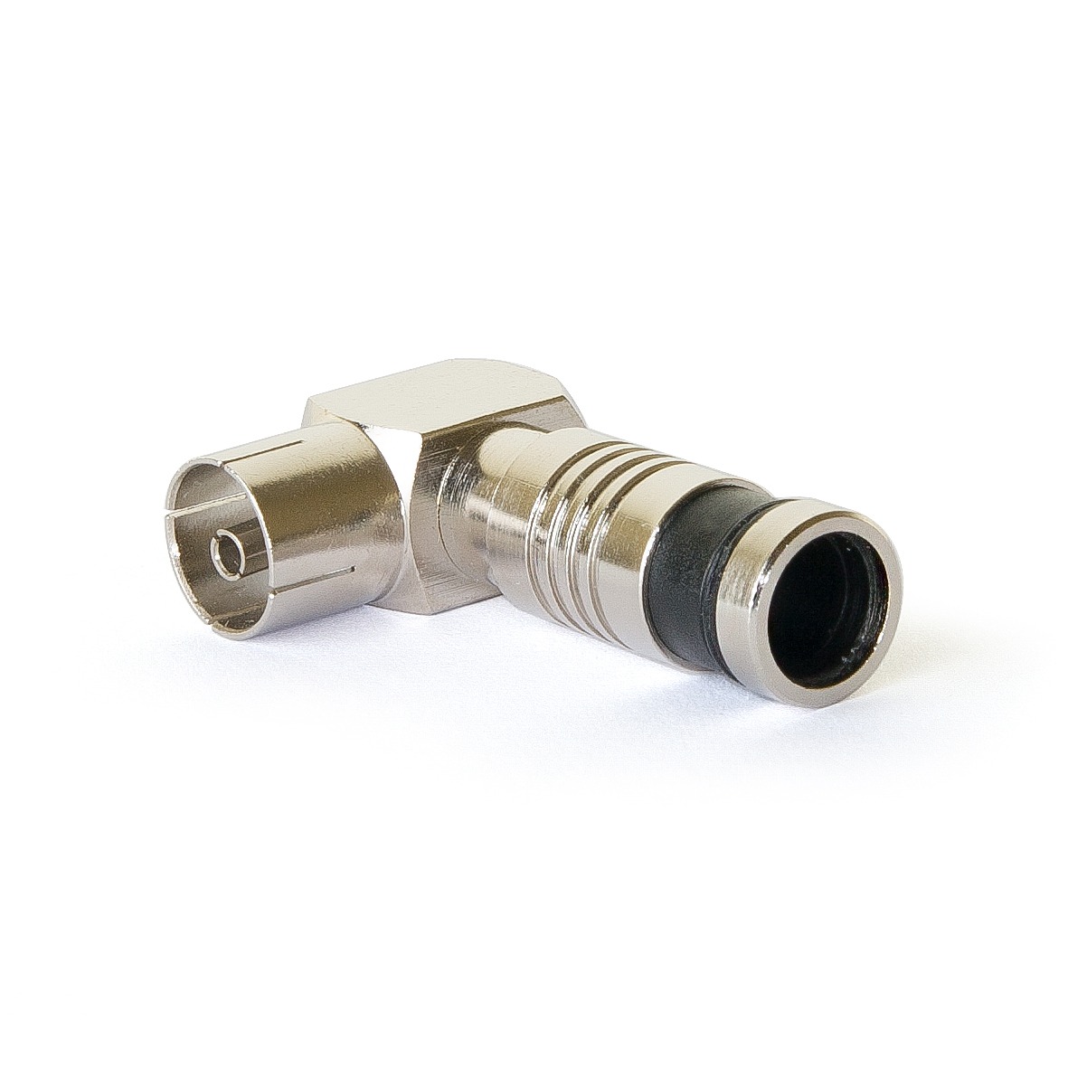 Winkel-TV-Kompressionskupplung 7,0 mm, silberfarben