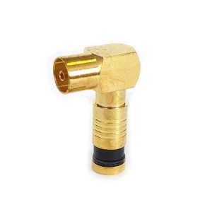 Winkel-TV-Kompressionskupplung Gold 7,0 mm