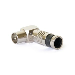 Winkel-TV-Kompressionsstecker 7,0 mm, silberfarben