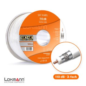 Lokmann 110dB 3-fach geschirmt CCS auf der Spule, daneben der Kabelschnitt mit CCS-Innenleiter und Schirmlagen