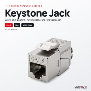 Lokmann Cat. 8 Keystone Jack Slim NW-104