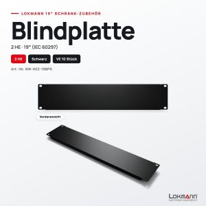 Lokmann 2 HE 19 Zoll Blindplatte, Schwarz